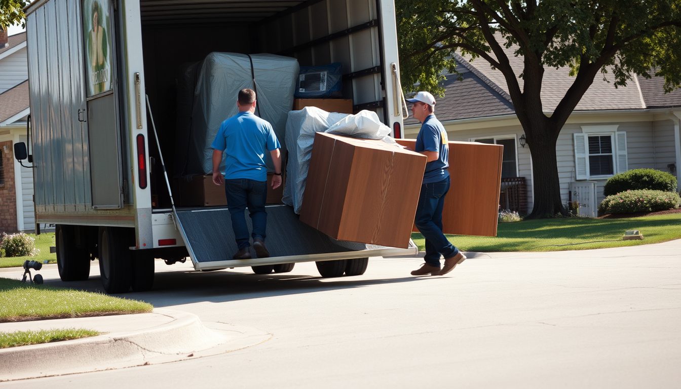 Xpress Moving & Furniture - moving truck and wrapped furniture in Wichita